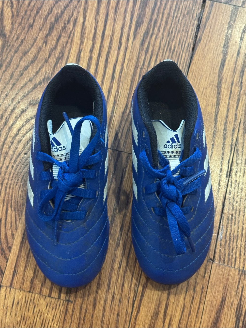 adidas Kids Blue and White Soccer Sneakers